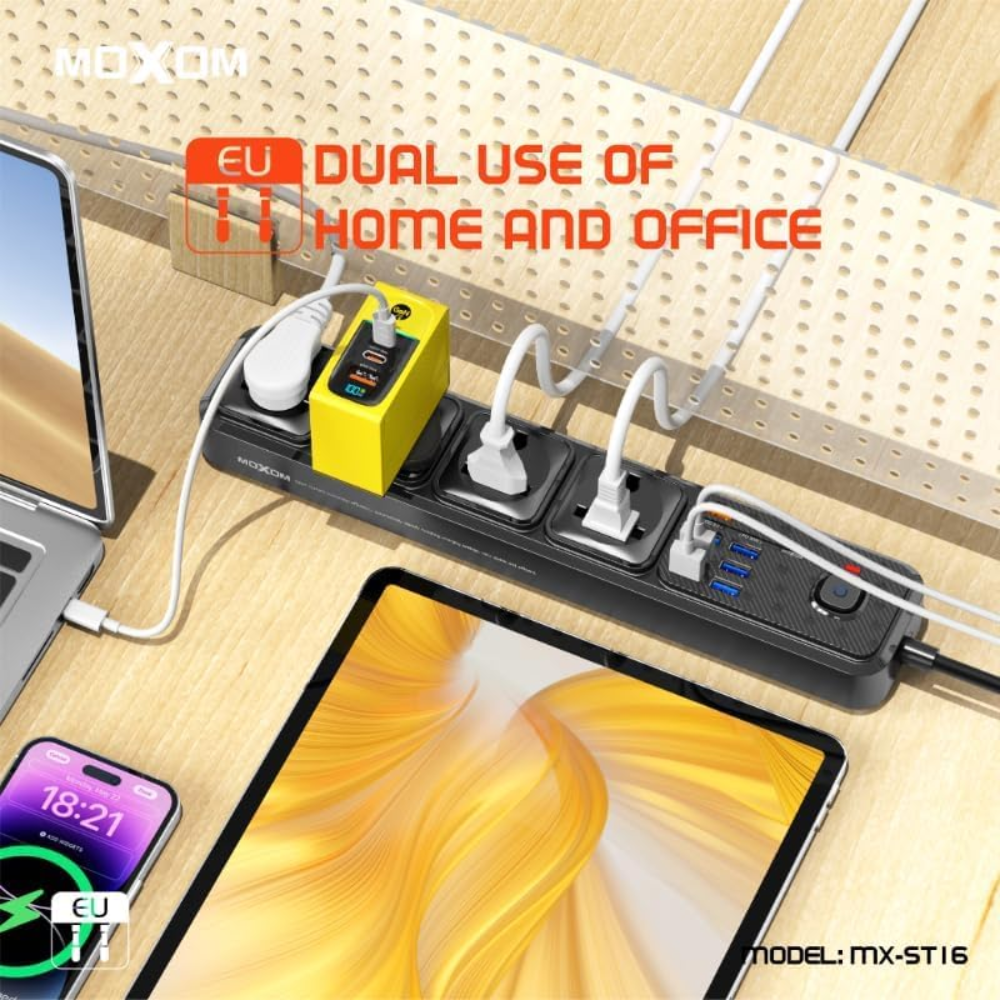 MX-ST16 12-in-1 power strip Moxom