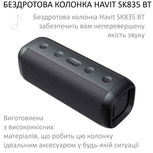 Fabric Portable Wireless Speaker IPX5 Waterproof SK835BT Havit product image