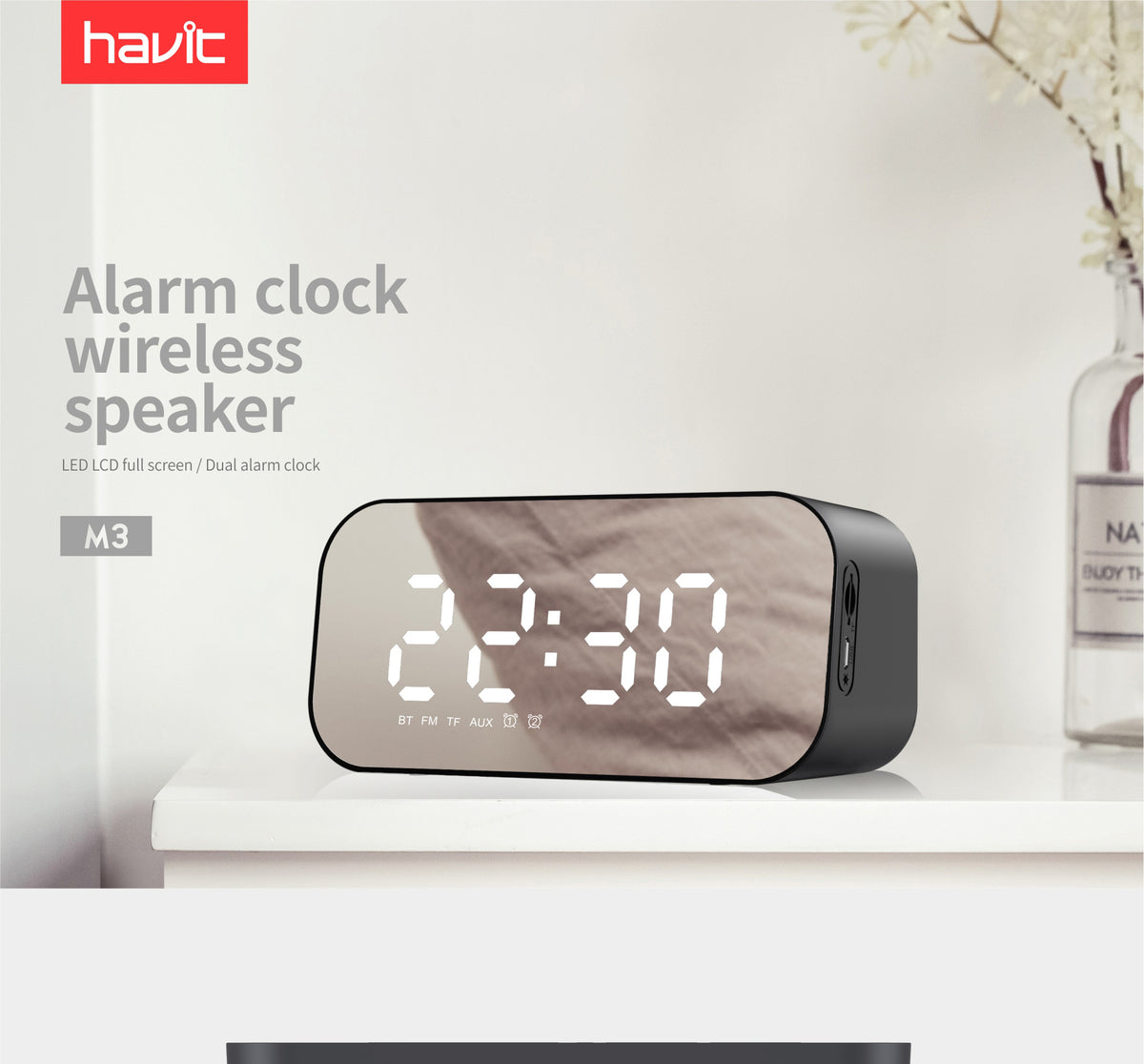 Alarm Clock Wireless Speaker M3 Havit product image