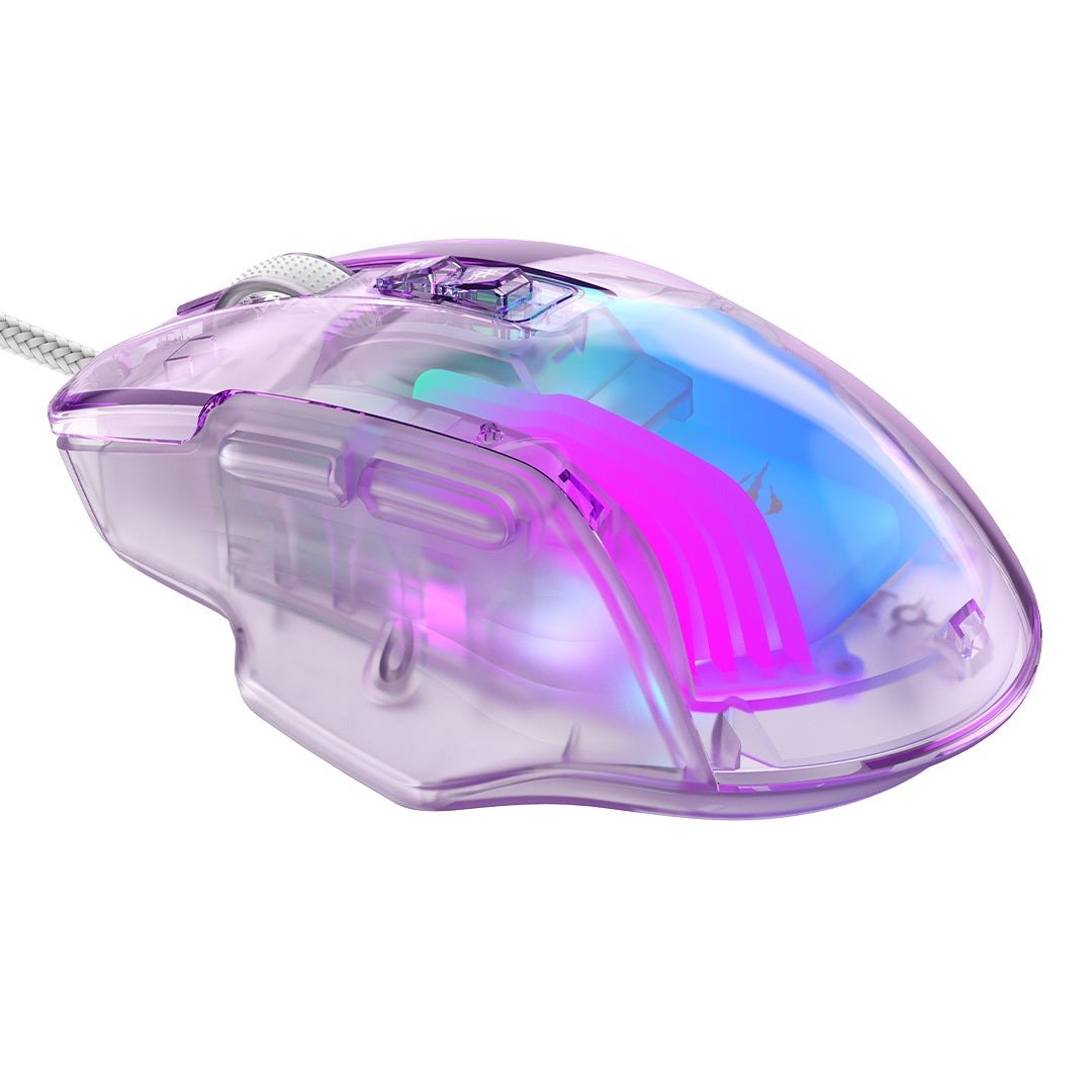 Gamenote Programmable Gaming Mouse MS1011SE Havit — Transparent Shell - White