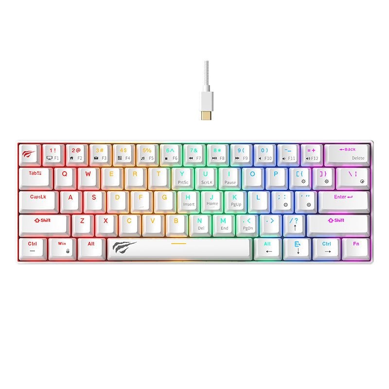 Gamenote RGB Backlit 61 Keys Mechanical Gaming Keyboard KB903L Havit — white